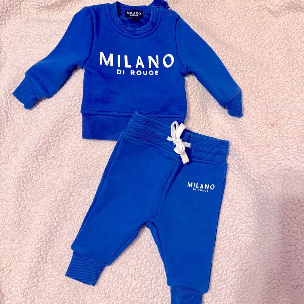 Lux Baby Signature Sweatsuit Blue 0-3 Months